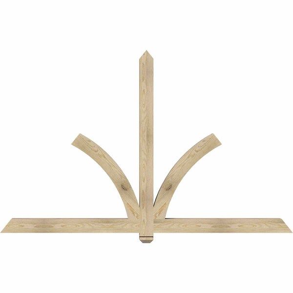Ekena Millwork Redmond Rough Sawn Timber Gable Bracket, Douglas Fir, 84"W x 53"H x 4"D x 4"F, 15/12 Pitch GBW084X53X0404RED00RDF - main